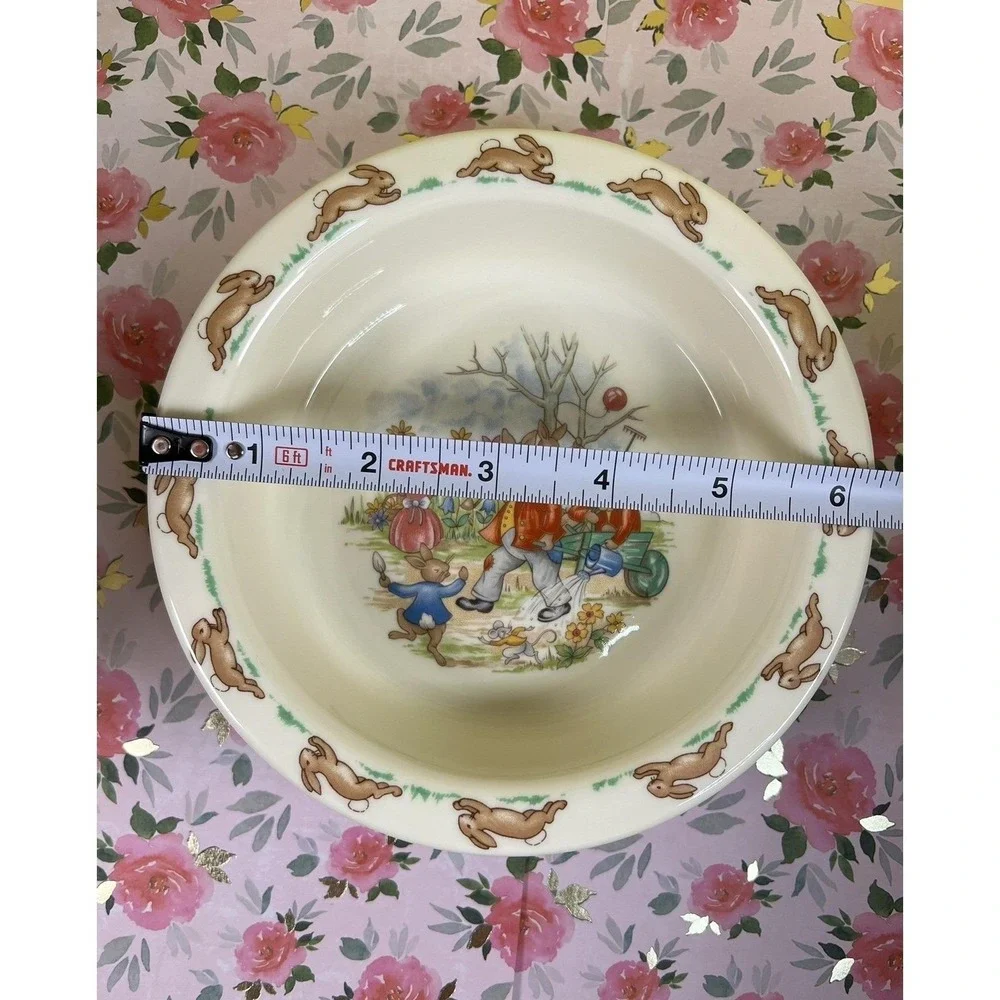 Royal Doulton Bunnykins Fine‎ Bone China Bowl & Mug Set ,1936 Garden Piano Scene